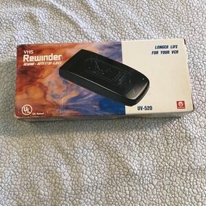 Kinyo UV-520 VHS Video Cassette Rewinder Auto Stop Eject Black Vintage